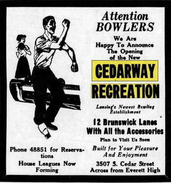 Cedarway Recreation - Aug 1949 Ad